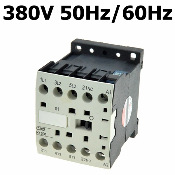 380VAC 3-фазный 12A Номинальный Curent 3 P 3-полюсный 1NC AC контактор реле Ui 660 V 24 V 110 V 220 V 380 V Катушка вольт контакторы 35 m DIN Rail Ith 20A - Цвет: 380VAC