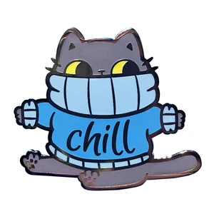 Эмалированный значок с кошкой