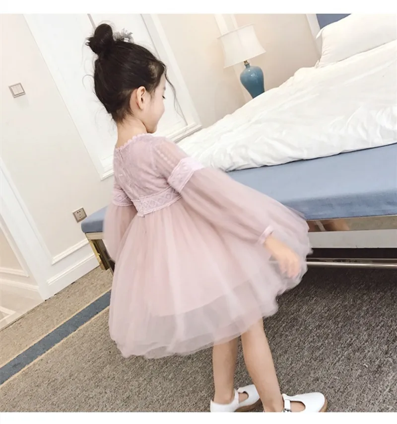 Платье принцессы для девочек шифоновое кружевное вечернее платье с жемчужинами