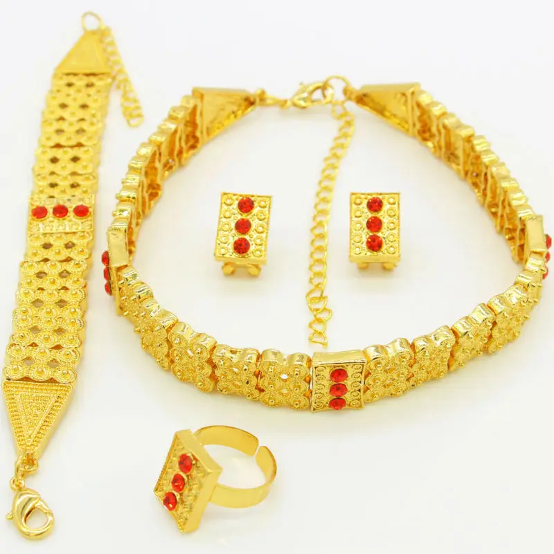 Новое поступление 2017 Ювелирный Комплект золотого цвета
