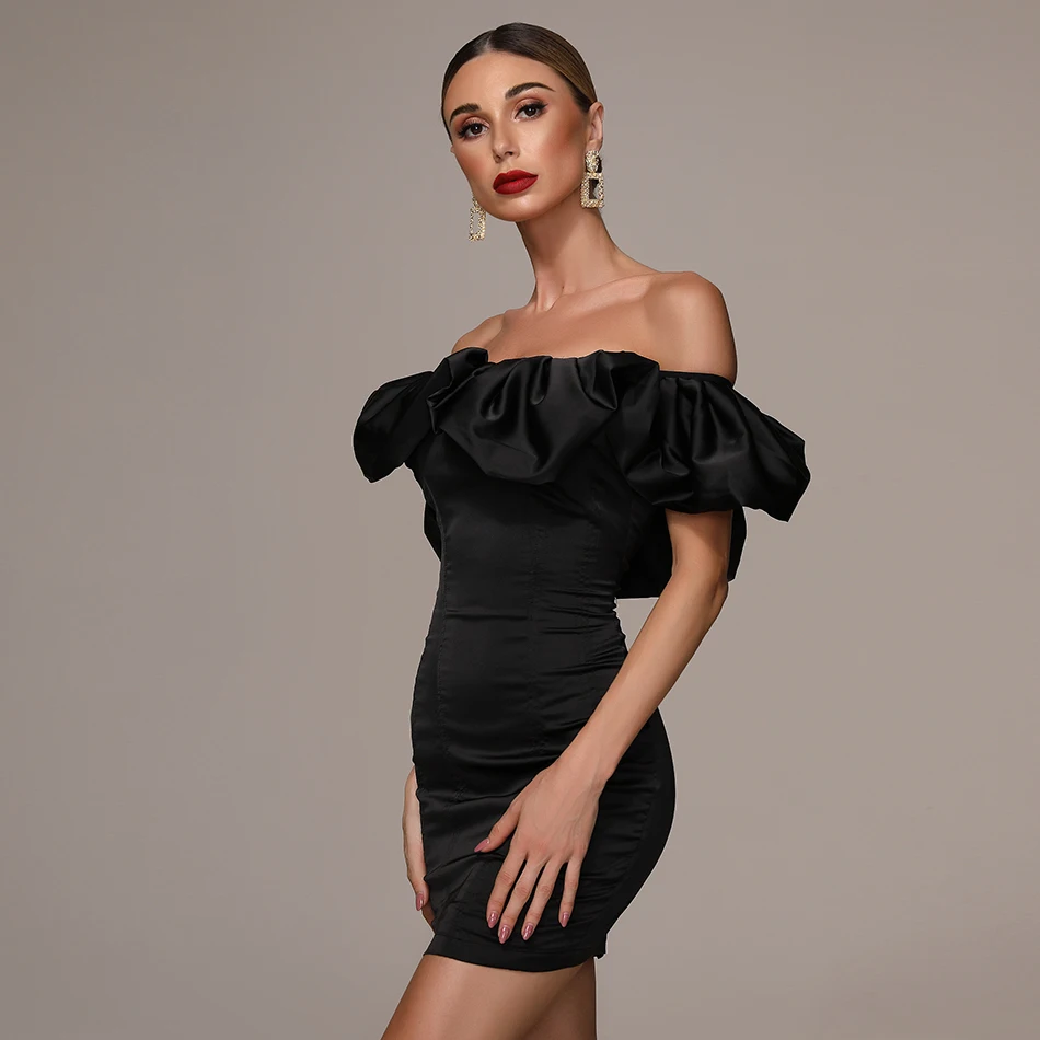 Летние женские вечерние платья знаменитостей черного цвета, Vestidos Verano, сексуальное черное мини обтягивающее Клубное платье без рукавов с оборками и бахромой