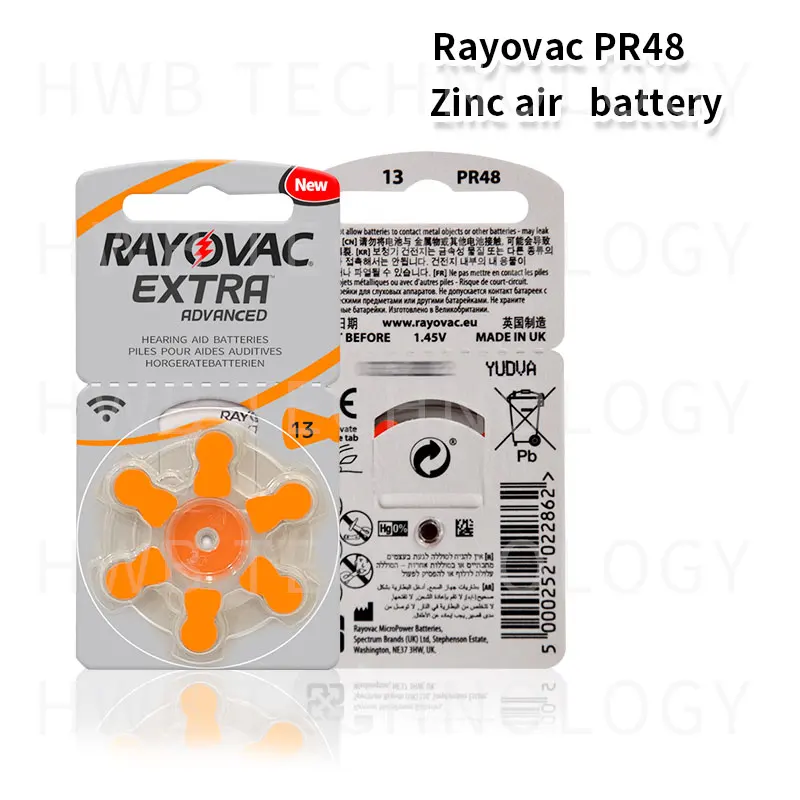 Батарейки для слухового аппарата Rayovac с дополнительной производительностью 6