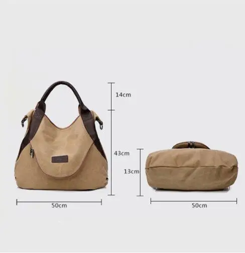 2018 Kvky Brand Large Pocket Casual Tote Women's Handbag Shoulder Handbags Canvas Leather Capacity Bags For Women | Багаж и сумки