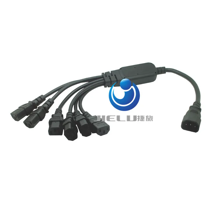 

250V/10A IEC 320 C14 Male Plug to 6XC13 Female Y Type Splitter Power Cord , C14 to 6 x C13,50 pcs