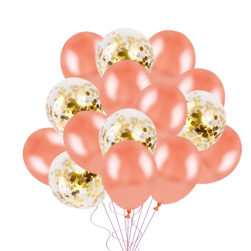 15pcs balloons 1 Розовое золото с днем рождения воздушные шары вечерние воздушный шар "Конфетти" латексные шары на день рождения украшения для взрослых детей Свадебные Воздушные шары - Цвет: 15pcs balloons 1