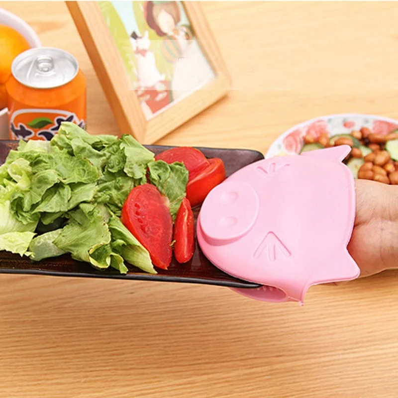 1 шт. новые милые термосиликоновые перчатки в форме свиньи нескользящие для