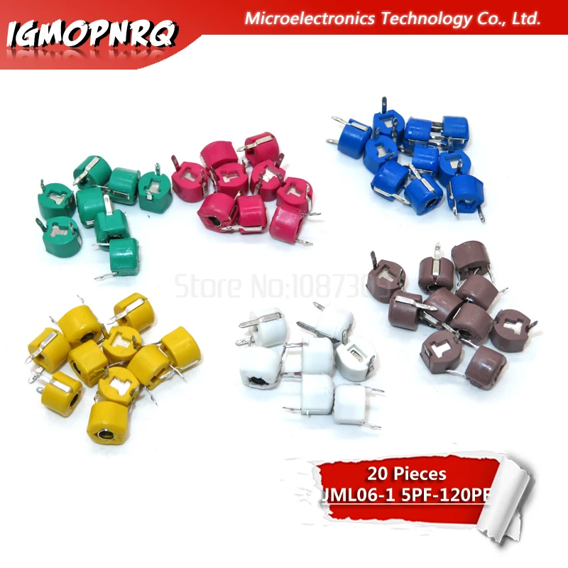 20 штук JML06 1 6 мм 5PF 10PF 20PF 30PF 40PF 50PF 60PF 70PF 120PF триммер Регулируемый конденсатор с