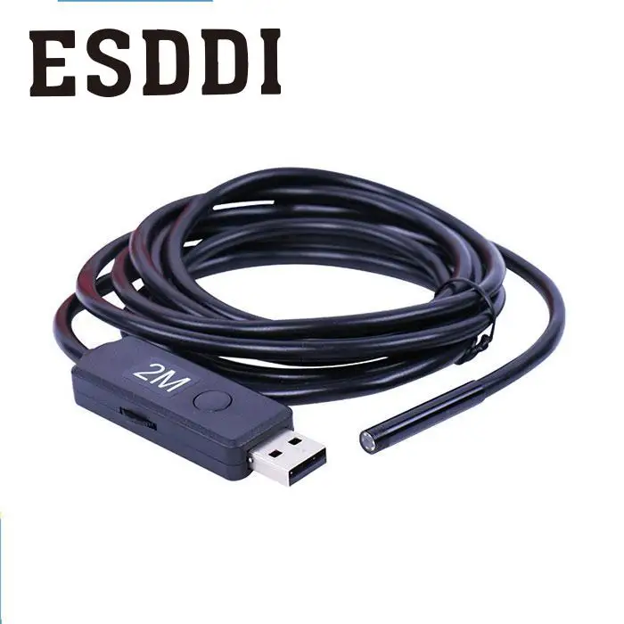 Esddi Новый 2/5/10 м 5 мм USB эндоскопа Водонепроницаемый 6LED инспекции Гибкая