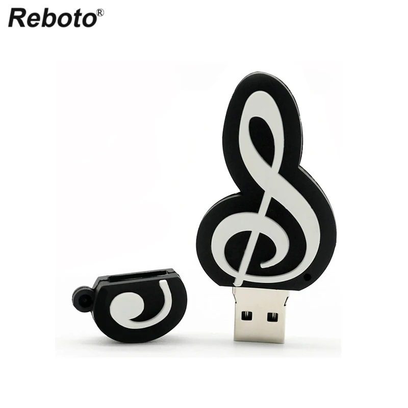 Оригинальный мультяшный музыкальный нот USB флэш-накопитель 4 ГБ 8 16 32 U-диск черный