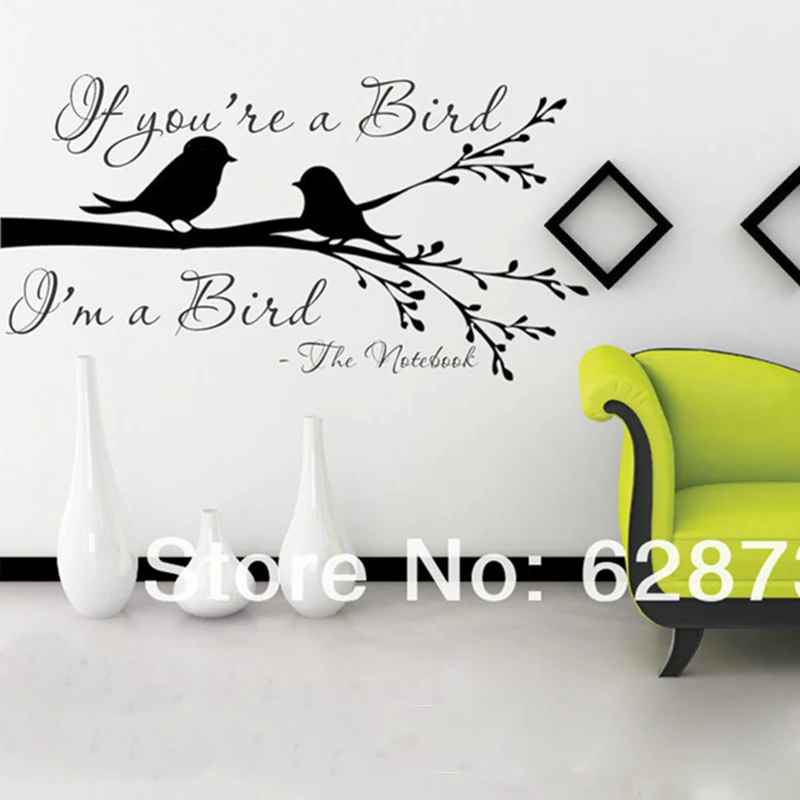 Бесплатная доставка Виниловая наклейка с надписью IF You'm A BIRD из фильма The Notebook |