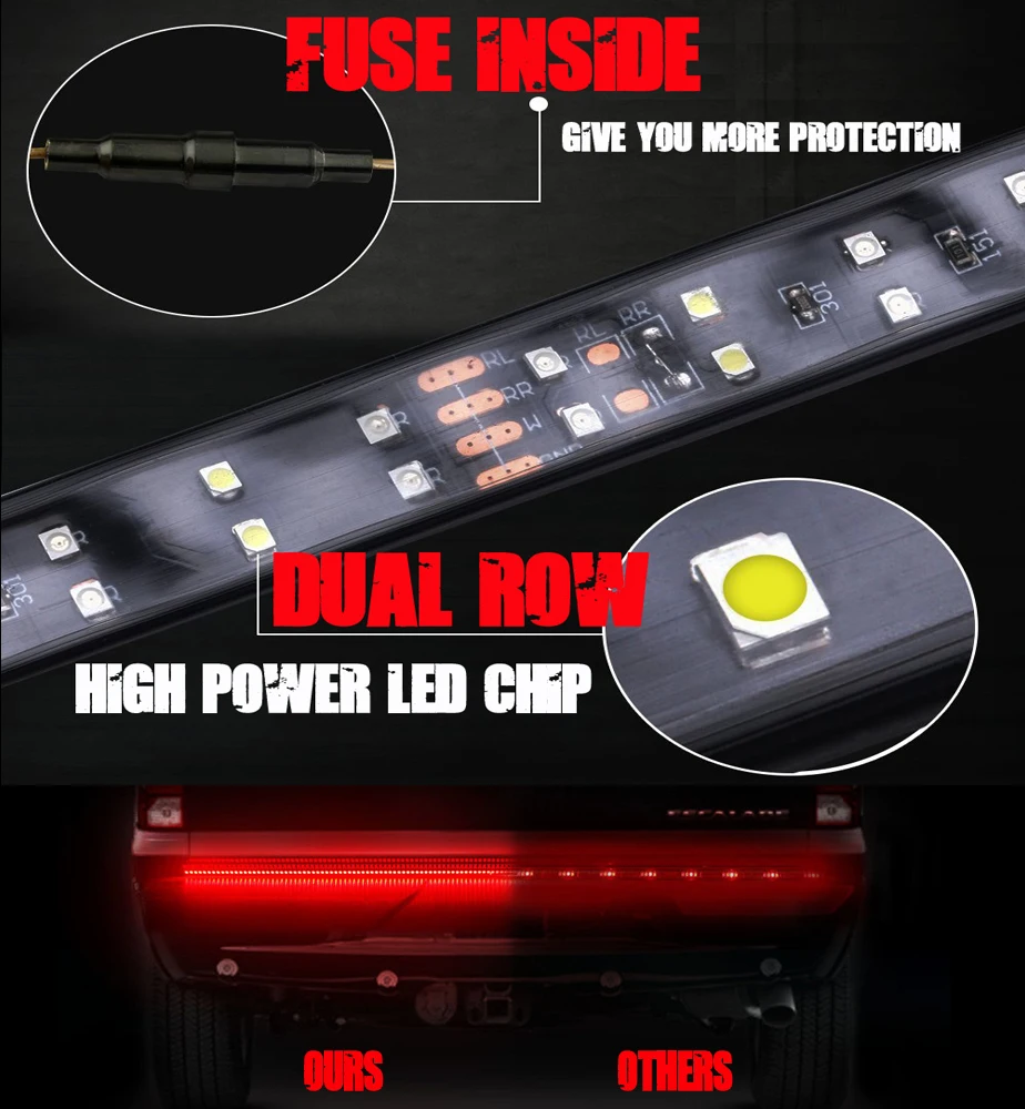 60 &quotдвухрядная светодиодная задняя дверь полоса сигнала поворота Тормозная