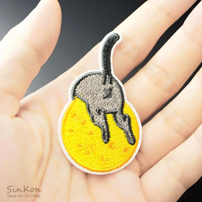 Размер кошки: 3 6x6 2 см нашивка с вышивкой и аппликацией наклейки для одежды значки