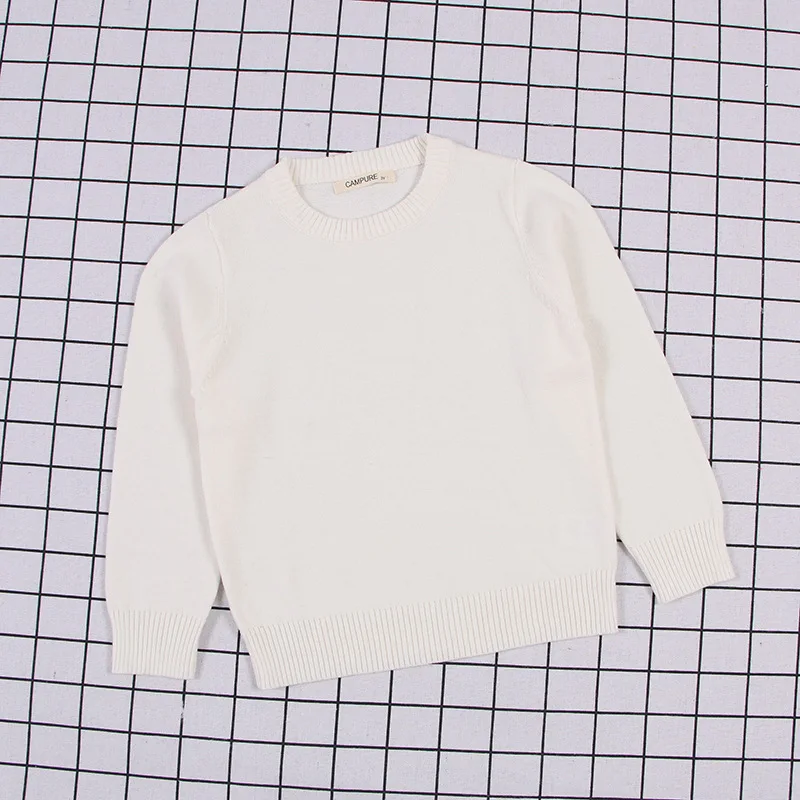 new Autumn Kids Knitted Pullovers Cotton Baby Girls Boys Sweater Pure Color Korean Style Tops Children Clothing Unisex Sweaters | Мать и