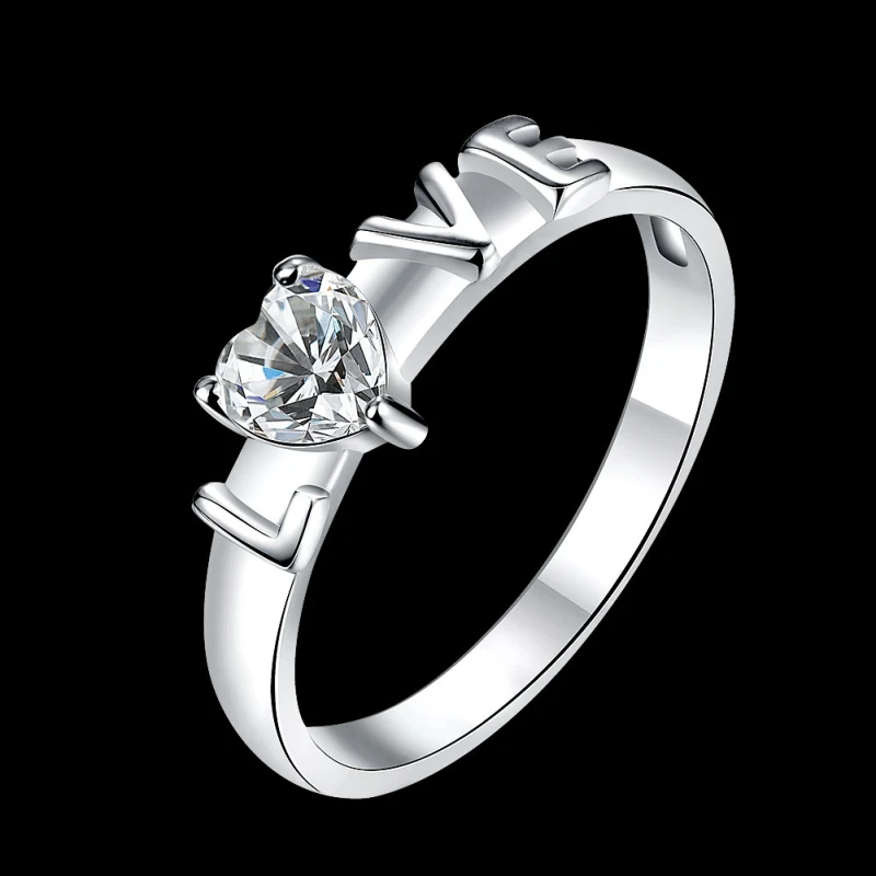 

Garilina Fashion Romantic heart shaped cubic zirconia love ladies Wedding ring AR2230