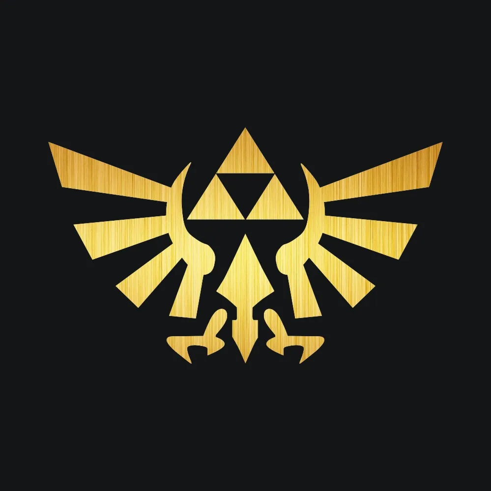 Tancredy 2-я половина цена 15*9 см 3D наклейки для стайлинга автомобилей Zelda Triforce аниме автомобильные наклейки s и наклейки кузов Машины окно стикер s - Название цвета: brushed gold