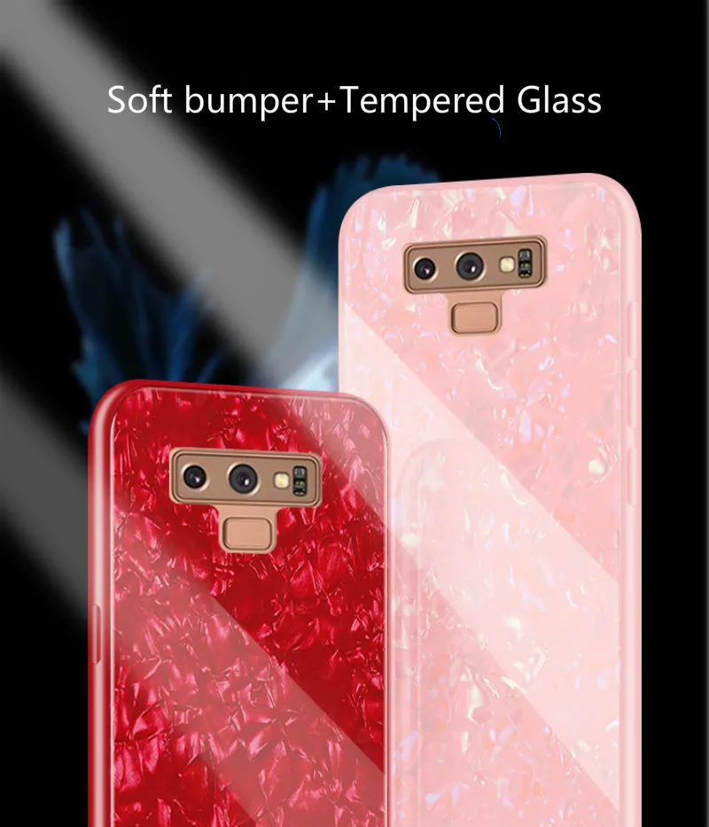 2019 Роскошный Мраморный чехол из закаленного стекла для Samsung S8 S8plus с порошком S9 S9plus