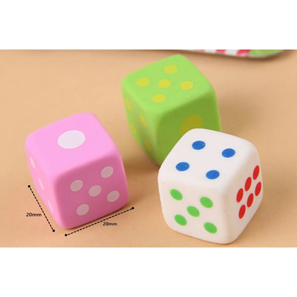 3 шт. Новинка кости образные Ластики для детей 3D Карамельный цвет ластик