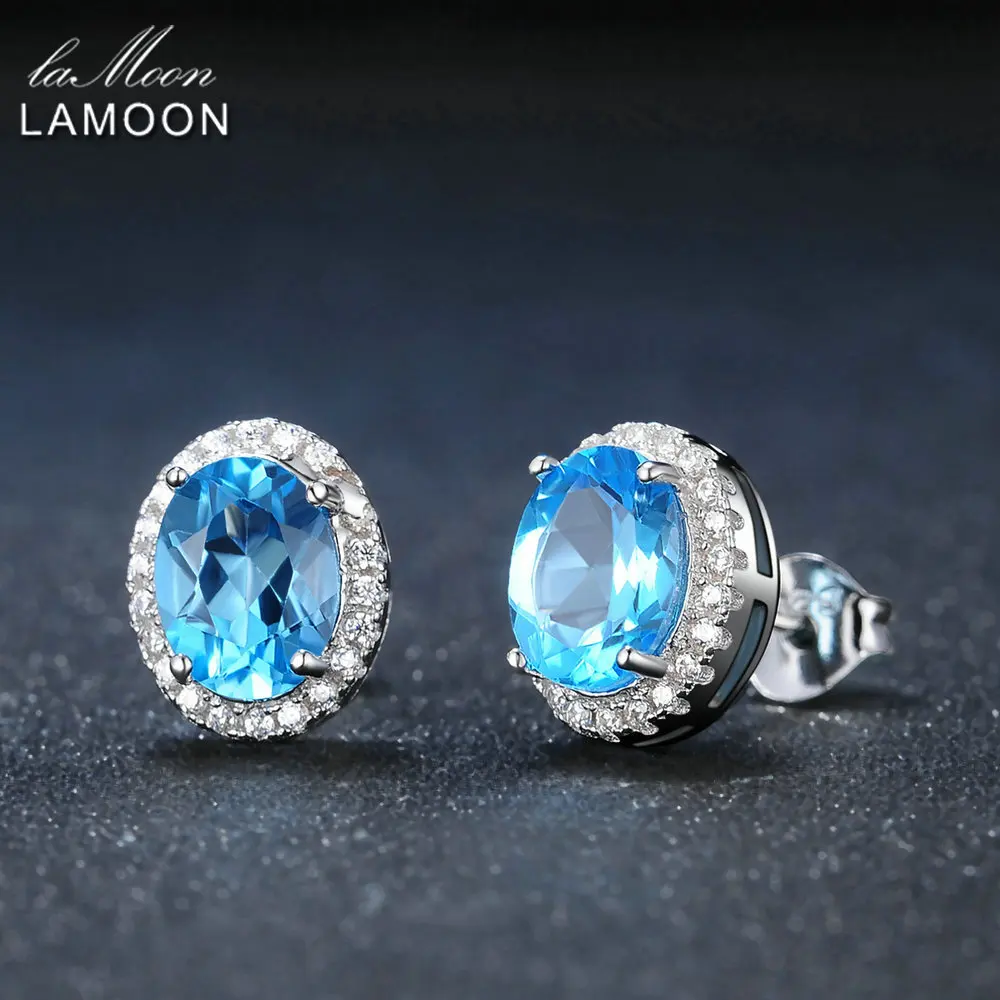 Классические серьги-гвоздики LAMOON из серебра 100% пробы 6x8 мм дюйма LMEI020 | Украшения и