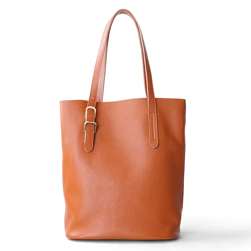 

Women Bag Female Genuine Leather Casual Totes Handbag Lady Shoulder Bag Parent-subsidiary Zipper Shopping Bag Adjustable shoulde