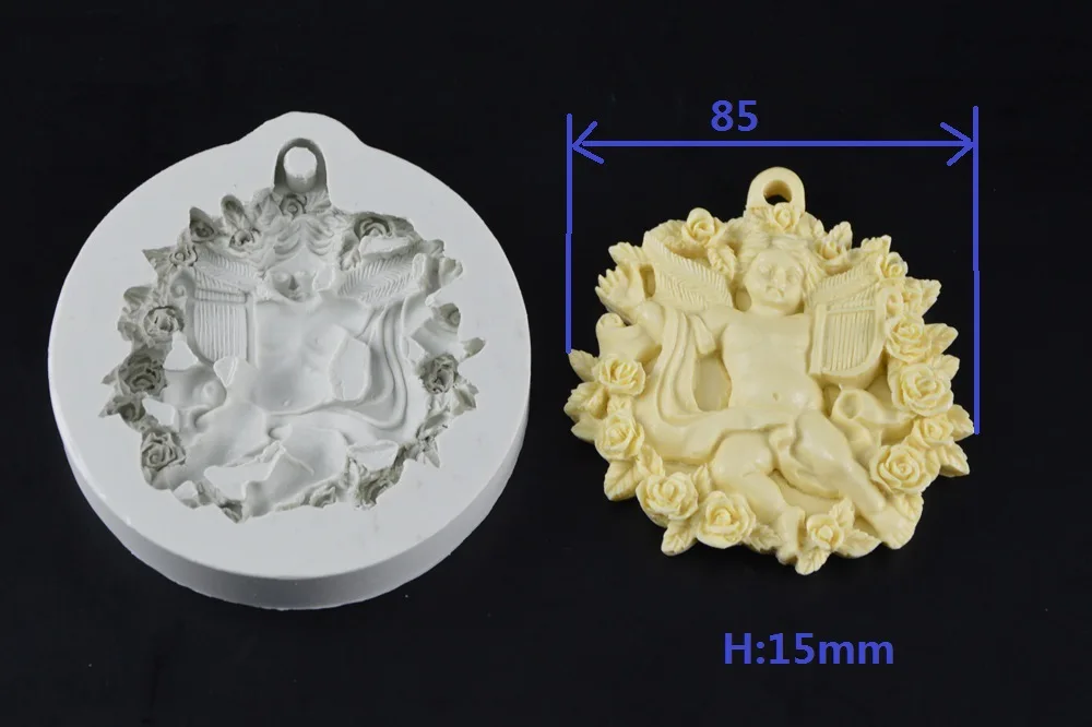 Роза Ангел мыло силиконовая форма 3D ремесло Фея Fimo глина свечи формы Торт Шоколад выпечки инструменты для украшения тортов из мастики H371