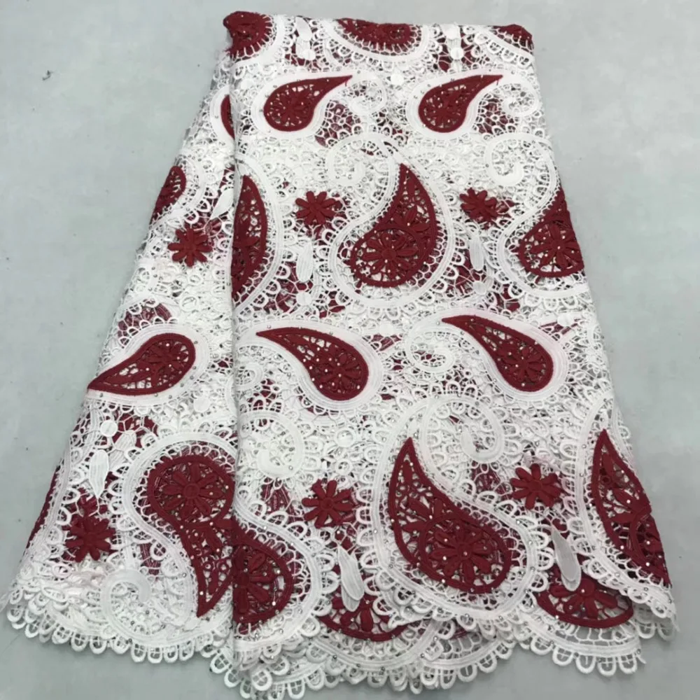 Guipure Cord Nigerian Wedding Dress Water Soluble Lace yellow white High Quality Embroidery African Fabric with Stones | Дом и сад