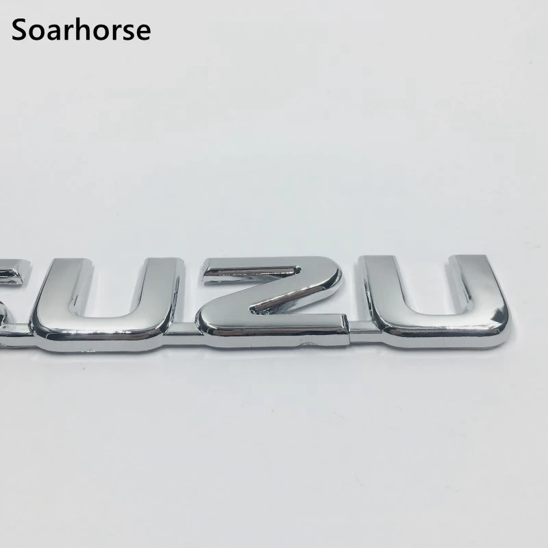 

3D Silver Logo For Isuzu Chrome Emblem Badge Car Rear Trunk Lid Sign Nameplate Decoration Sticker