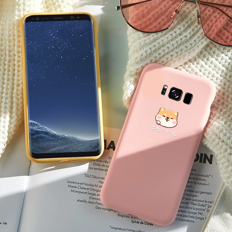 Оригинальная милая собака породы Акита чехол для samsung Galaxy S8 мягкий жидкий