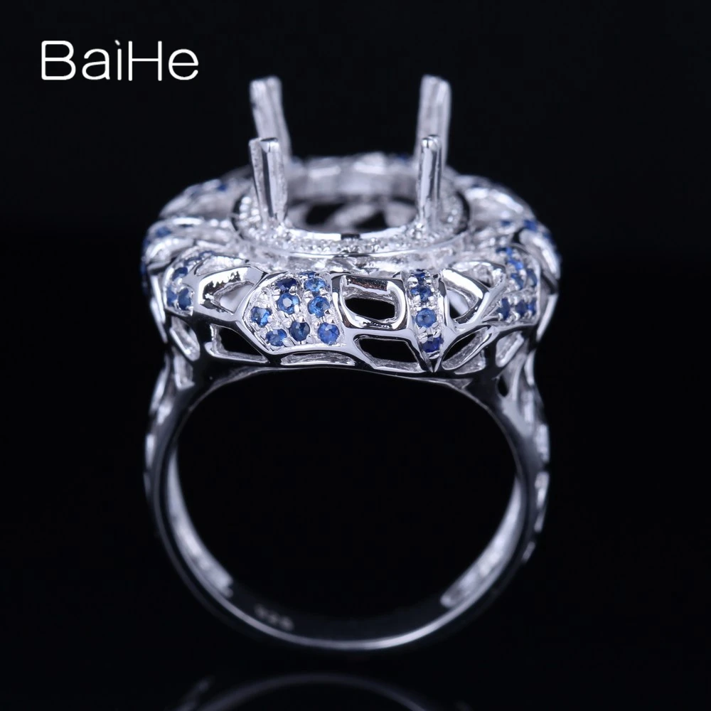 BAIHE Solid 14K White Gold Oval cut Anniversary Women Cute/Romantic Fine Jewelry Elegant unique Semi Mount Ring | Украшения и