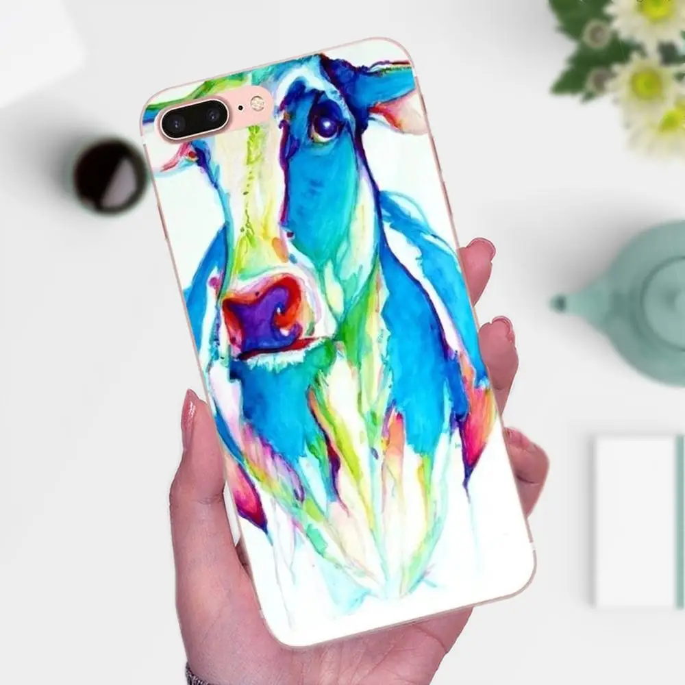 Чехол с изображением акварельной живописи коровы для Xiaomi Mi3 Mi4 Mi4C Mi4i Mi5 Mi 5S 5X 6 6X 8 SE A1 Max Mix 2 Note 3 4.