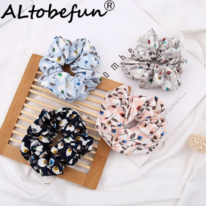 

ALTOBEFUN, для девочек, цветочный принт, ткань, кольцо для волос, женская мода, креативный головной убор, для женщин, эластичный головной убор, TC070