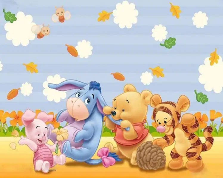 Картина с изображением Винни-Пуха алмазная вышивка кристаллами крестиком