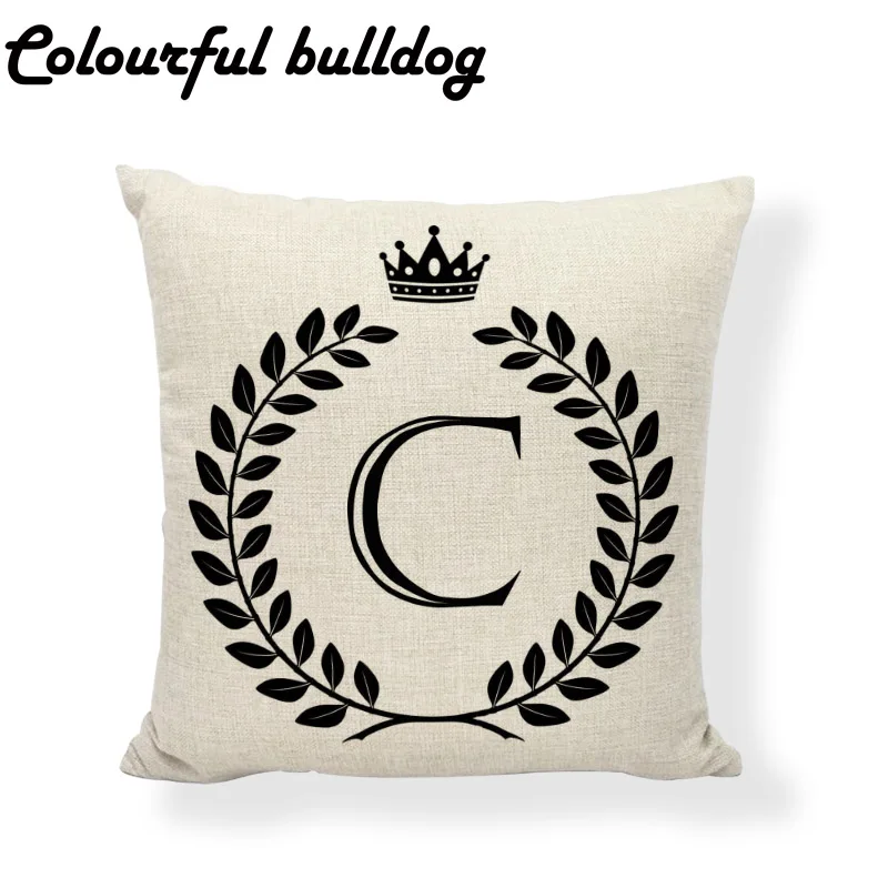 Дешевая оригинальная декоративная подушка 26 букв Европа 45*45 см|cushion cover|alphabet