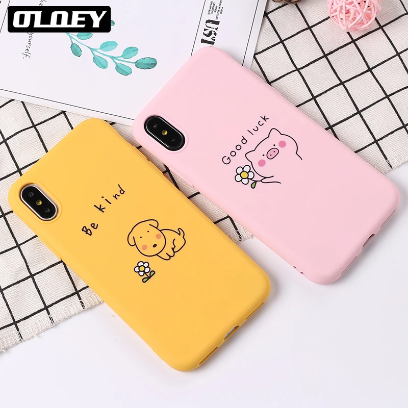 Милый мягкий матовый чехол для iPhone 12 Mini 11 Pro 7Plus 7 6S 8 8Plus X XS Max | Мобильные телефоны и
