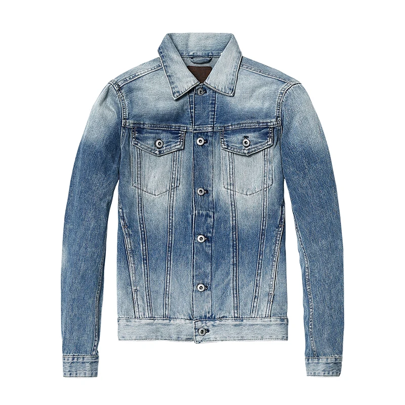 SIMWOOD 2019 Осенняя джинсовая куртка для мужчин Slim Fit джинсы пальто Модная винтажная