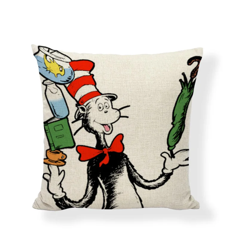 Озорной персонаж мультфильма доктор Seuss Чехлы для подушек коллекция животных гостиная вечерние праздник Декор дома наволочка