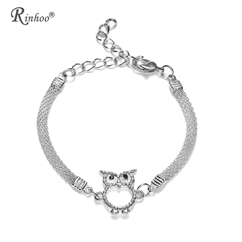 

RINHOO Silver Color Animal Owl Bracelets For Women Fashion Wedding Banquet Bracelets & Bangles Valentine's Day Gift