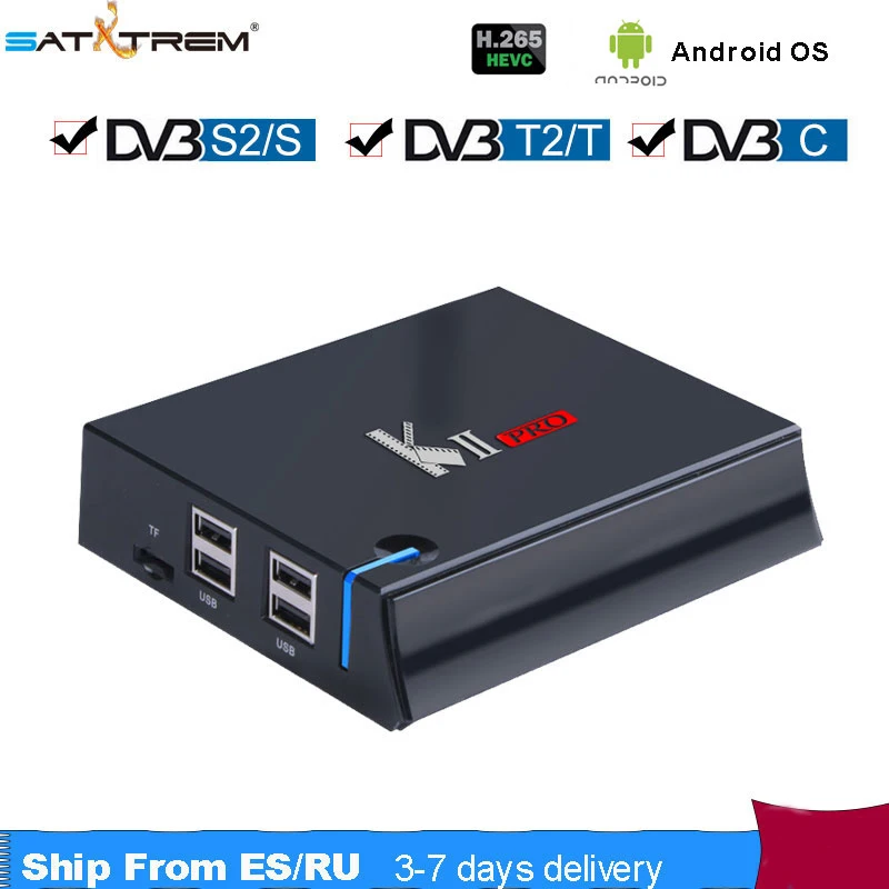 MECOOL Кии PRO DVB-S2 DVB-T2 DVB-C Amlogic S905D 4 ядра Android 7,1 ТВ контейнер под элемент питания 2 Гб оперативной памяти, 16 Гб встроенной памяти, Встроенная память K2 pro 4K H.265 2,4/5G, Wi-Fi, BT4.0