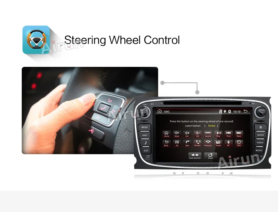 2 din автомагнитола gps Android 7,1 автомобильный DVD для Ford Focus 2 Mondeo C-max S max Galaxy с Wifi 3g BT аудио Радио стерео головное устройство