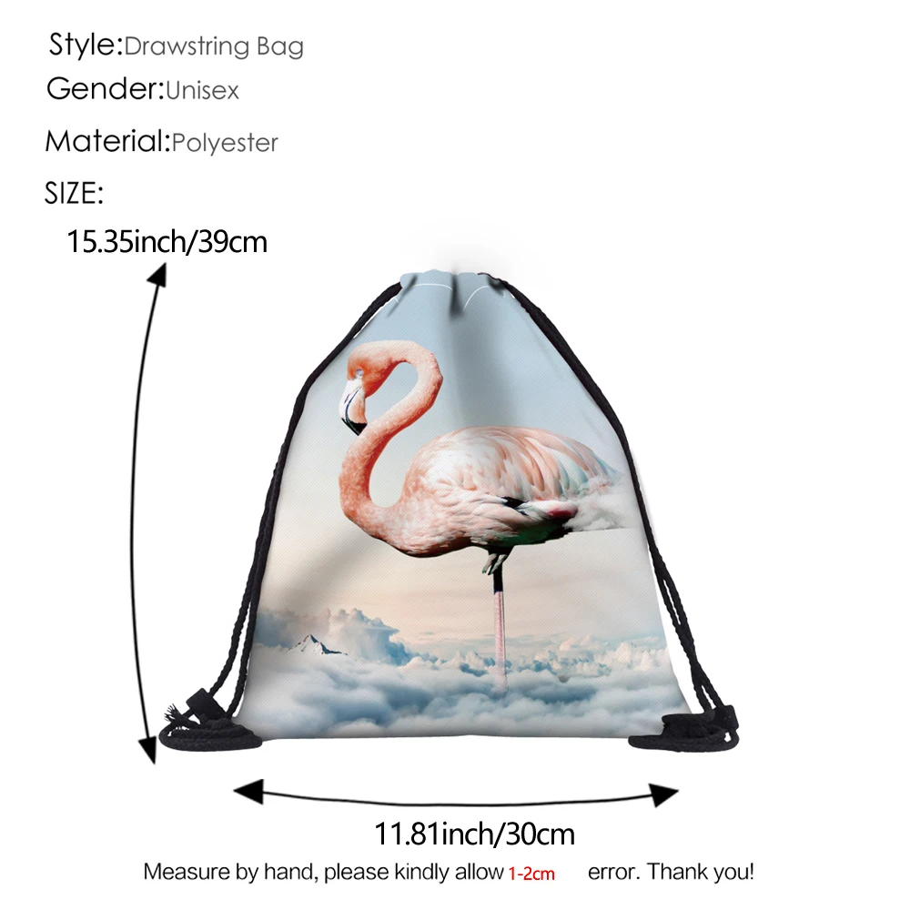 Deanfun 3D с Фламинго Drawstring сумки для девочек школьные хранения 60127 | Багаж и