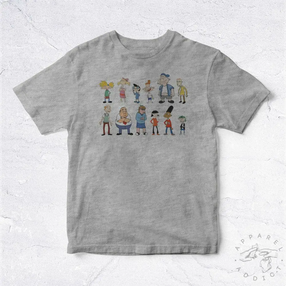 Новая футболка Hey Arnold Cast BIO мультфильм ТВ шоу Dessin аниме Хэ Арнольд модная бренд хип