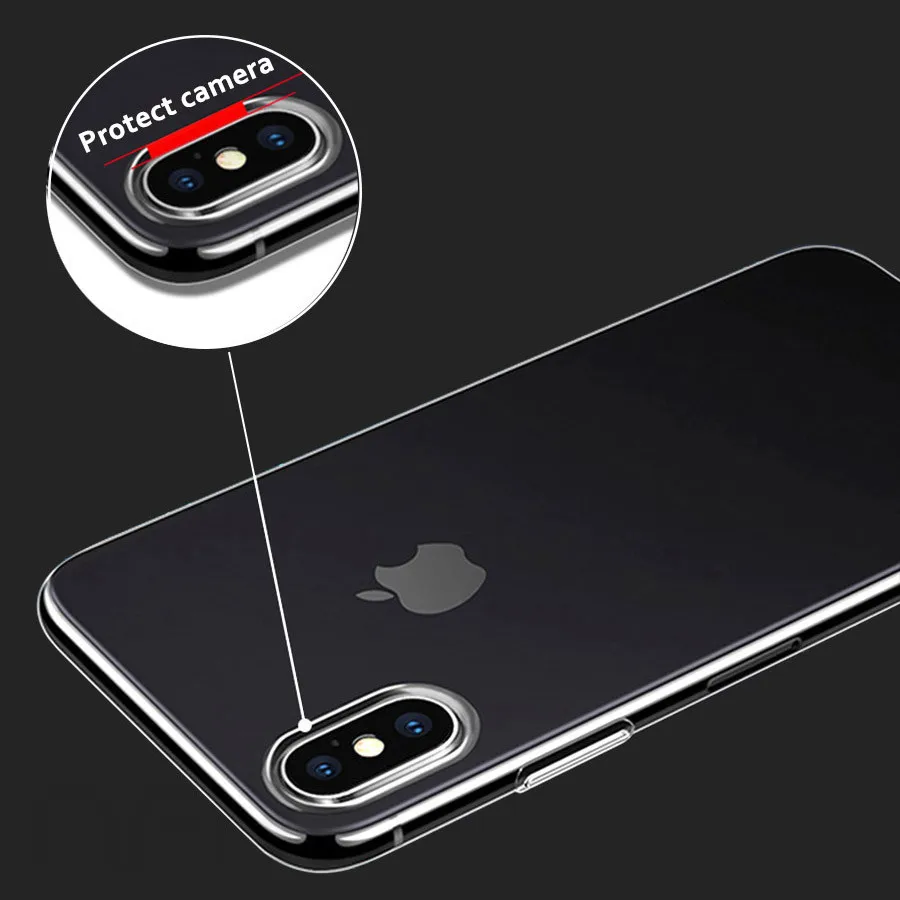 Ультратонкий Прозрачный мягкий чехол из ТПУ для iPhone X тонкий бампер телефона