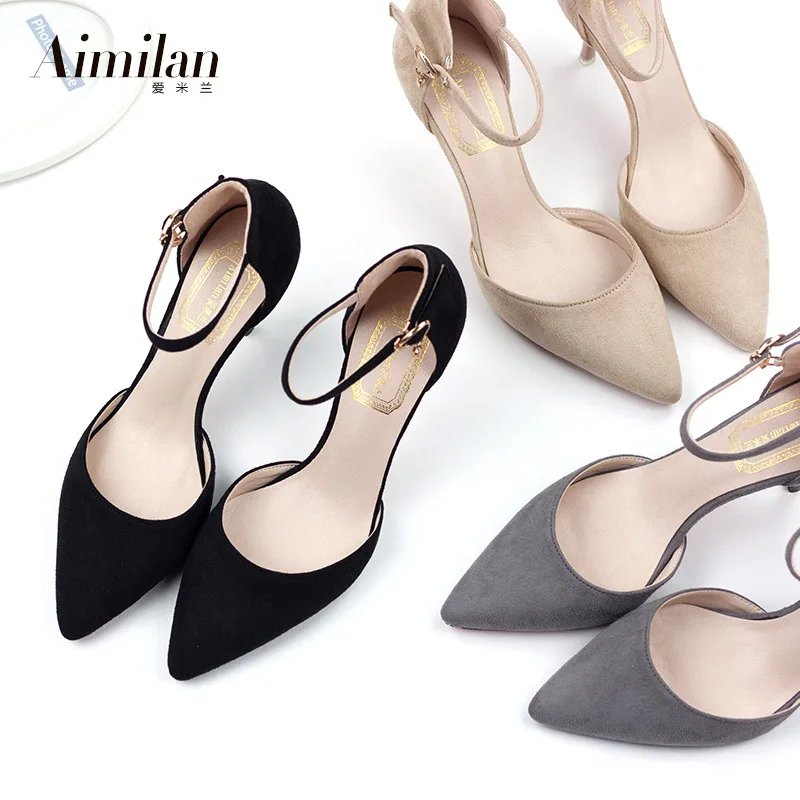 2017 сезон весна лето Новинка корейские туфли на высоком каблуке с острым носком