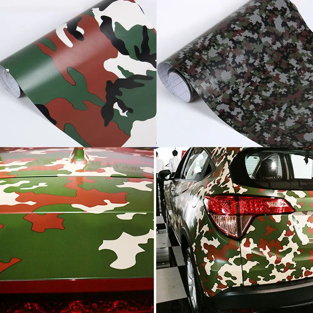 1pc 20cm*152cm Camouflage Vinyl PVC Car Sticker Wrap Film Digital Woodland Army Military Desert Decal for Auto Motorcycle | Автомобили и