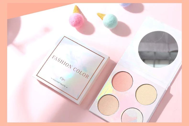 Marble Four-color High Disk Fritillary High-profile Disc Highlights Brighten Skin Tone Makeup Highlight Plate