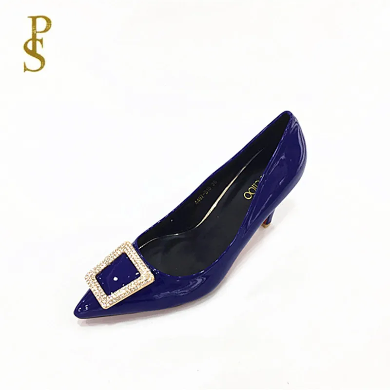 Женские туфли на шпильке с острым носком; женская обувь на высоком каблуке; обувь для вечеринок - Цвет: R.BLUE