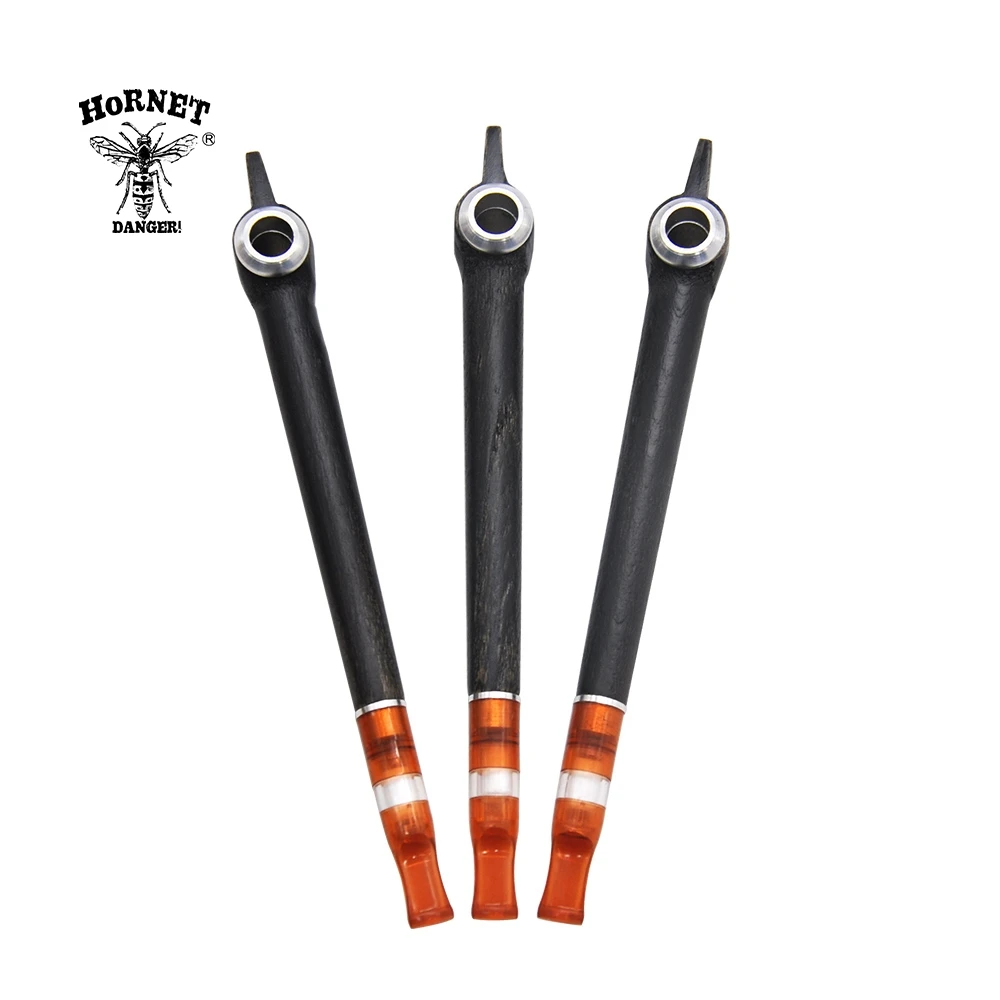 HORNET эбенового дерева курительная трубка с пластиковыми кончиками рта травы