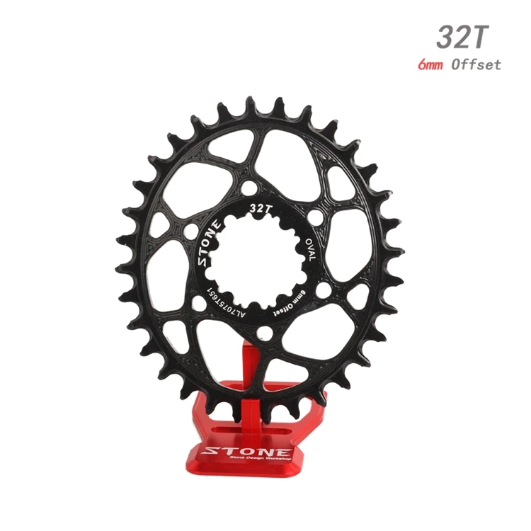 Каменная овальная Звездочка 6 мм офсетная для GXP XX1 Eagle X01 X1 X0 X9 для sram gxp DM 30T 32T 34T 36 38 MTB дорожный велосипед с прямым креплением 6 мм