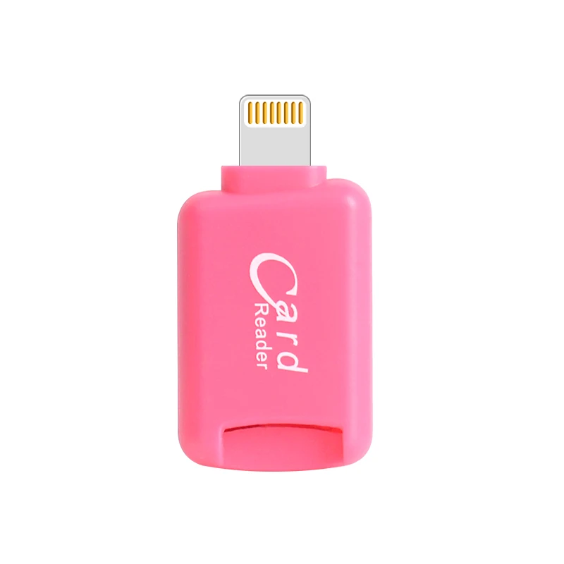Розовый BRU картридер для айфона картридер Tf кардридер для Iphone Ipad Ipod мини Lightning кардридер внешняя Micro Tf Память для Ios 8 и выше - Цвет: Розовый