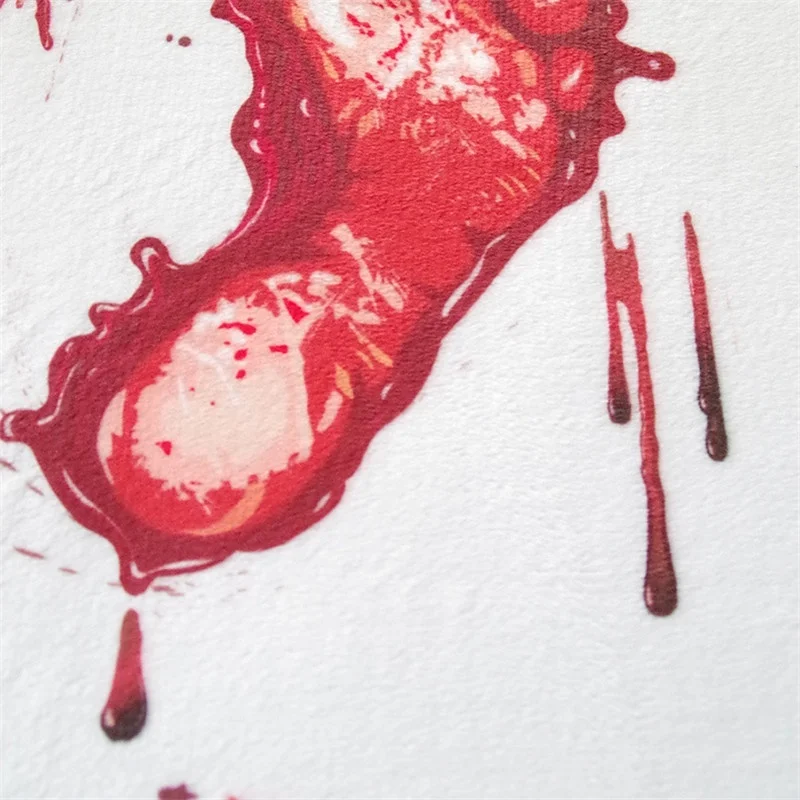 

Bathmat Scare Your Friends Blood Bath Bathroom Bloody Footprint Mat Non-slip Rug Store