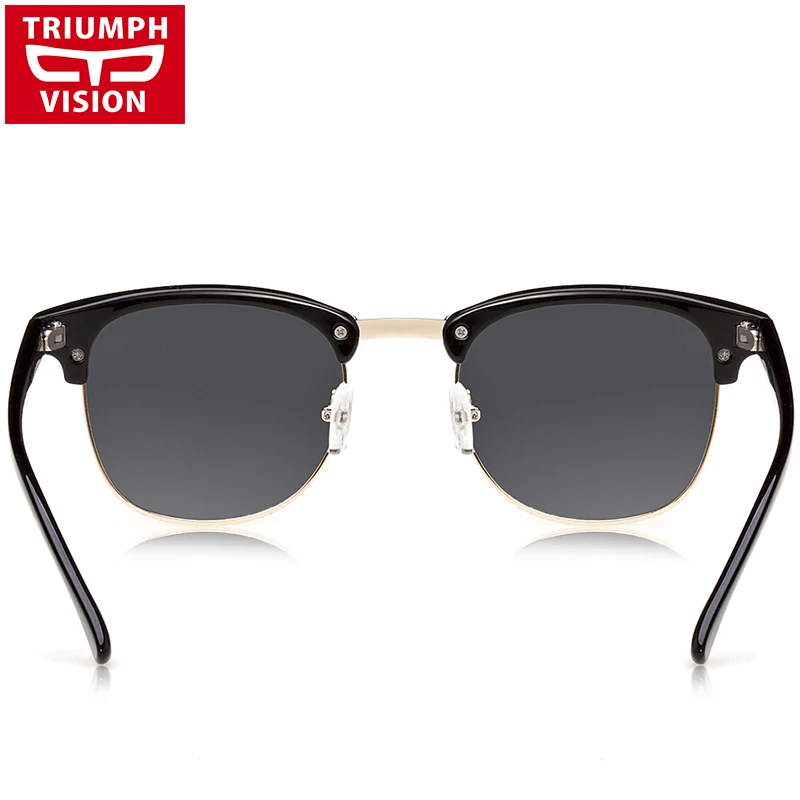 TRIUMPH VISION поляризованные солнцезащитные очки для мужчин и женщин классические полуоправы зеркальные солнцезащитные очки для вождения Gafas de sol mujer Shades